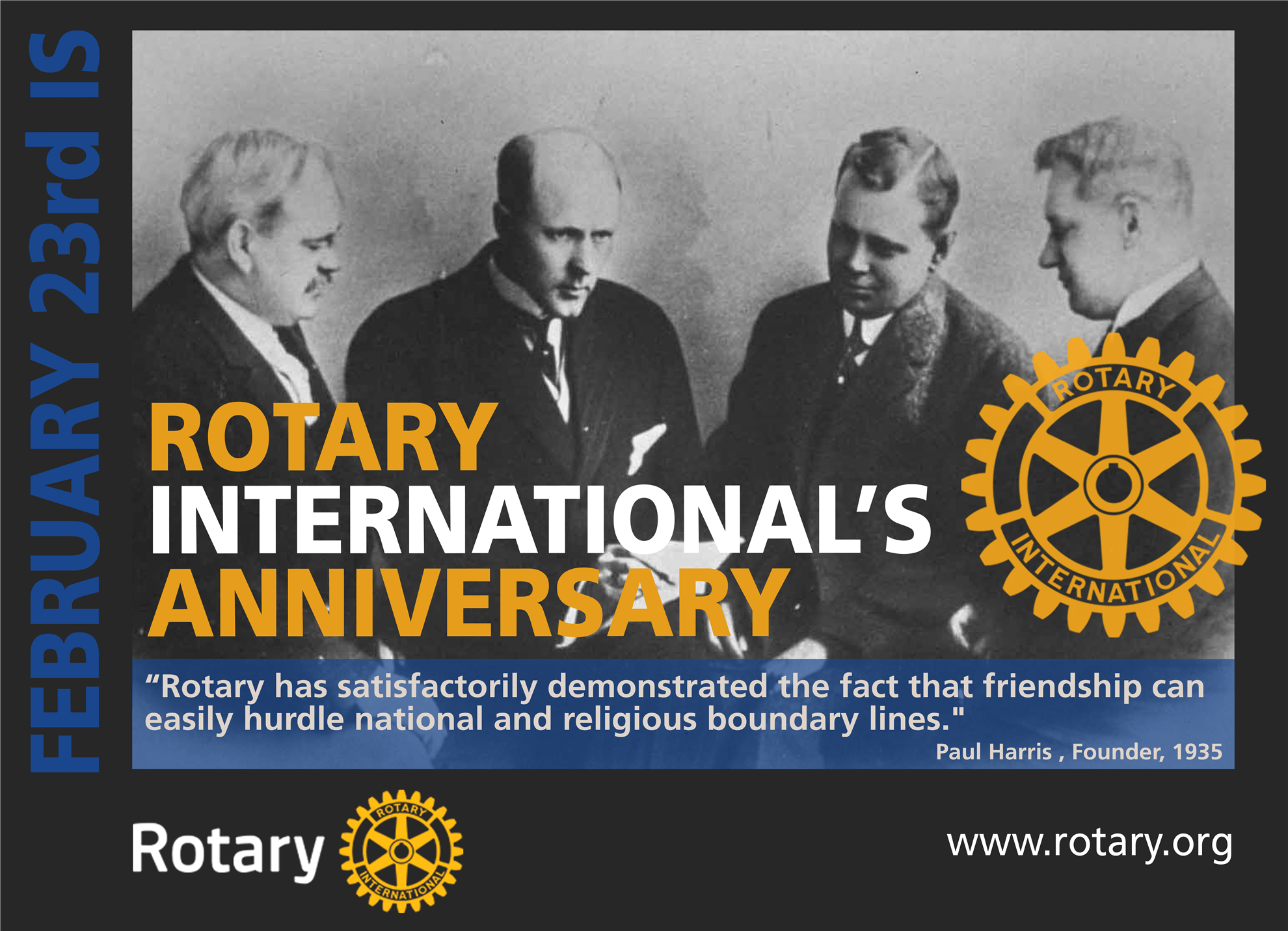 Happy Birthday ! Rotary International ! Happy Birthday ! Rotary International !