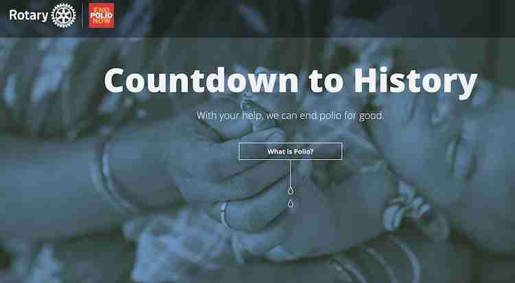 Countdown to History end polio plastic free waters