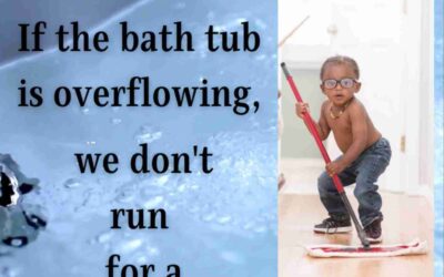 If the bath tub is overflowing